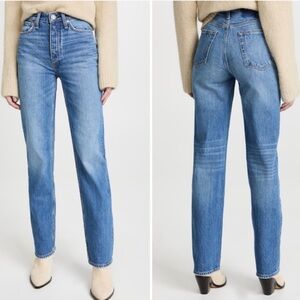 Rag & Bone Alex High Rise Straight Jeans in Clean Mick